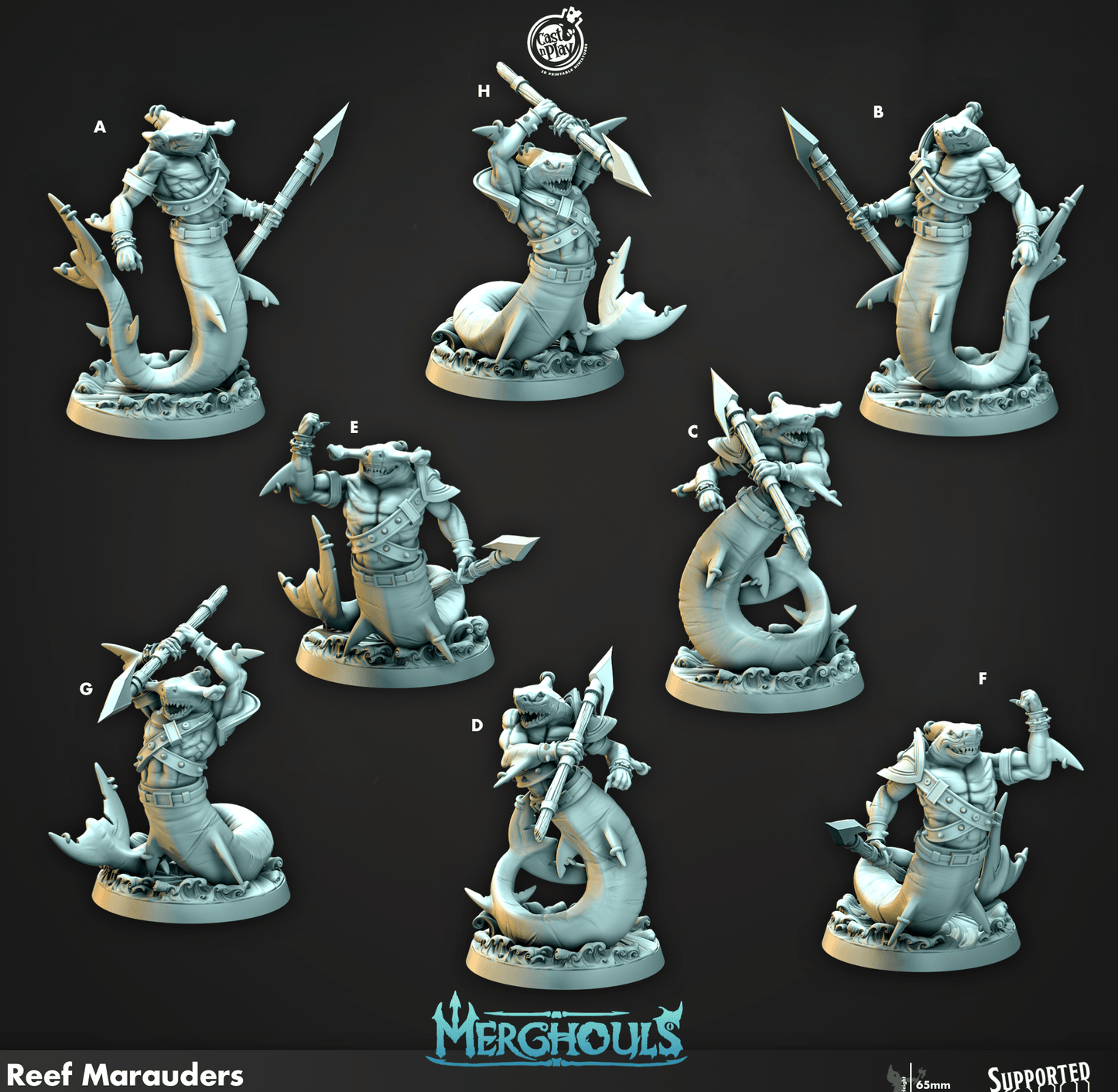 3D Printed Cast n Play Merghouls Reef Marauders 28mm 32mm D&D - 3D Printing Boss 