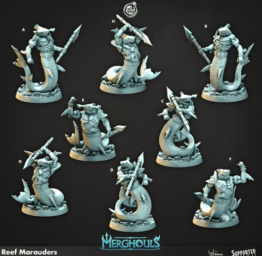 3D Printed Cast n Play Merghouls Reef Marauders 28mm 32mm D&D - 3D Printing Boss 