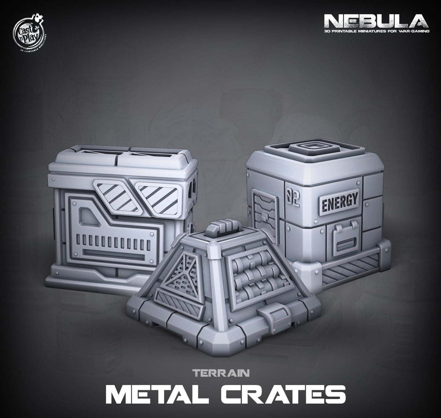 3D Printed Cast n Play Metal Crates Nebula Origins 28mm 32mm D&D - 3D Printing Boss 