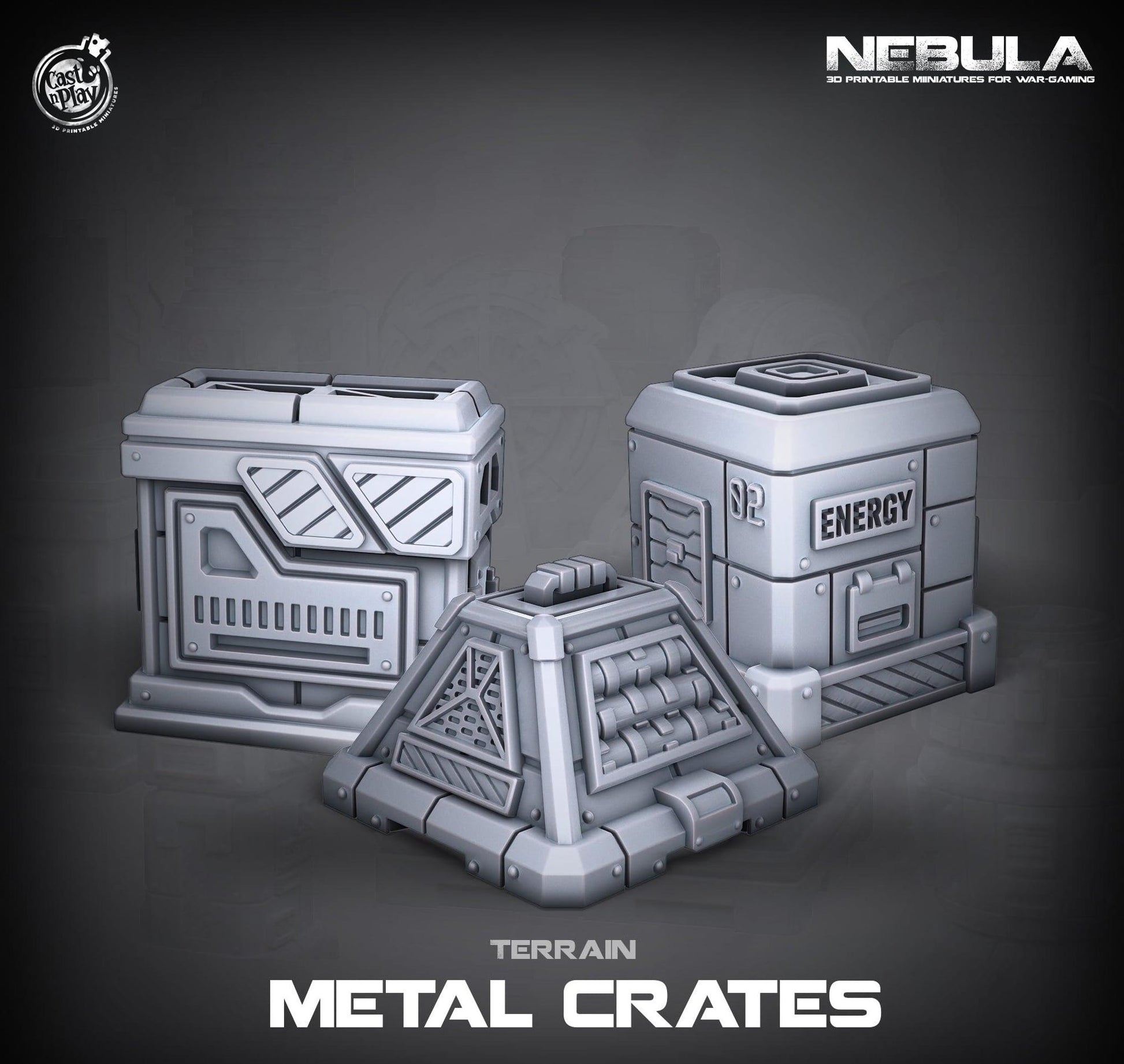 3D Printed Cast n Play Metal Crates Nebula Origins 28mm 32mm D&D - 3D Printing Boss 