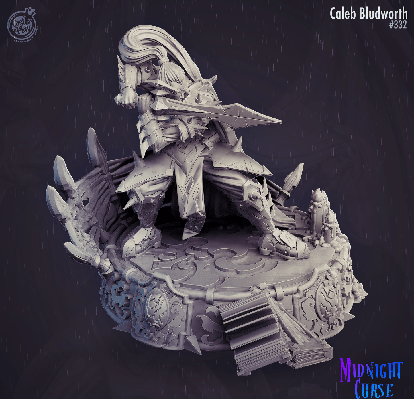 3D Printed Cast n Play Midnight Curse - Caleb Bludworth 28mm 32mm D&D - 3D Printing Boss 