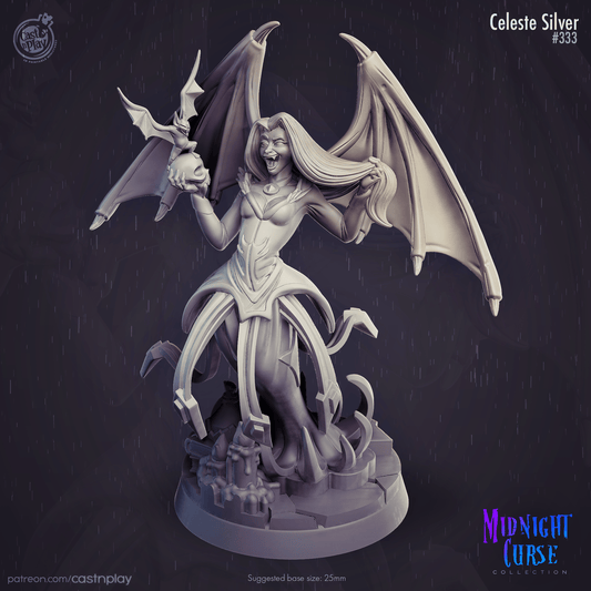 3D Printed Cast n Play Midnight Curse - Celeste Silver 28mm 32mm D&D - 3D Printing Boss 