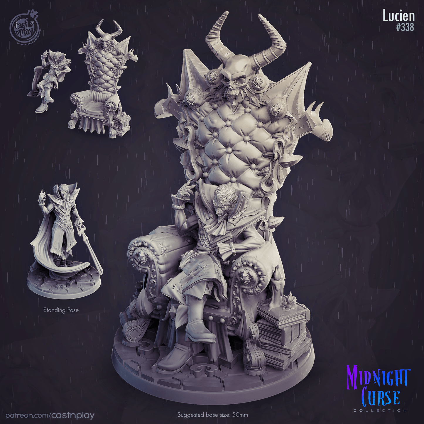 3D Printed Cast n Play Midnight Curse - Lucien 28mm 32mm D&D - 3D Printing Boss 