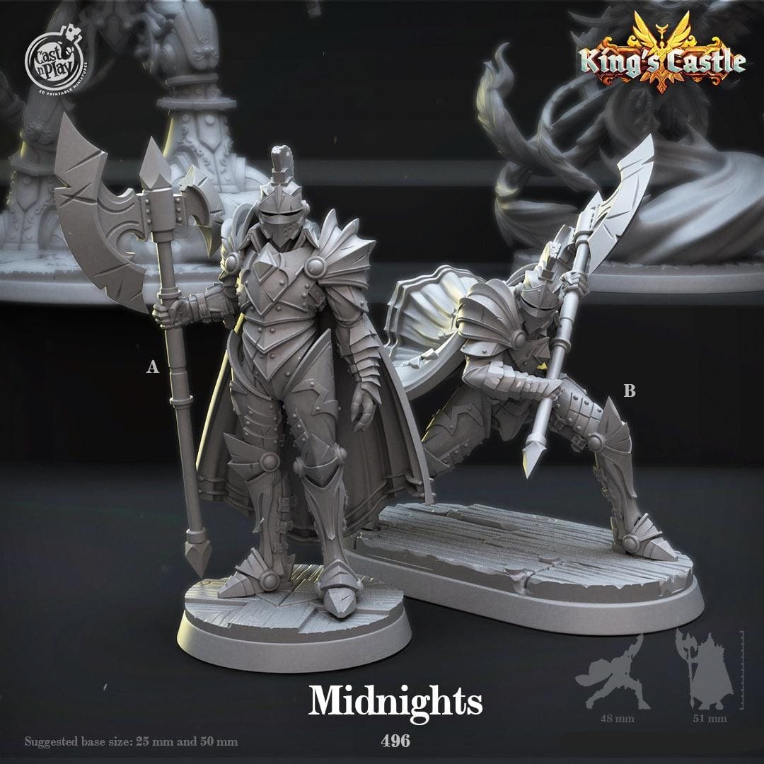 3D Printed Cast n Play Midnights 28mm 32mm D&D - 3D Printing Boss 