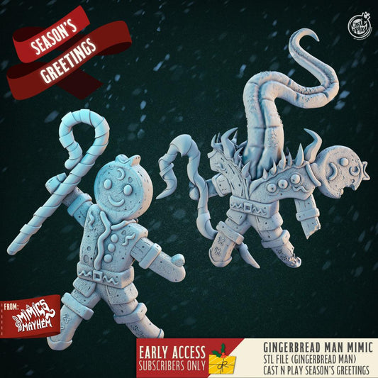 3D Printed Cast n Play Mimics Mayhem - GingerBread man mimic 28mm 32mm D&D - 3D Printing Boss 