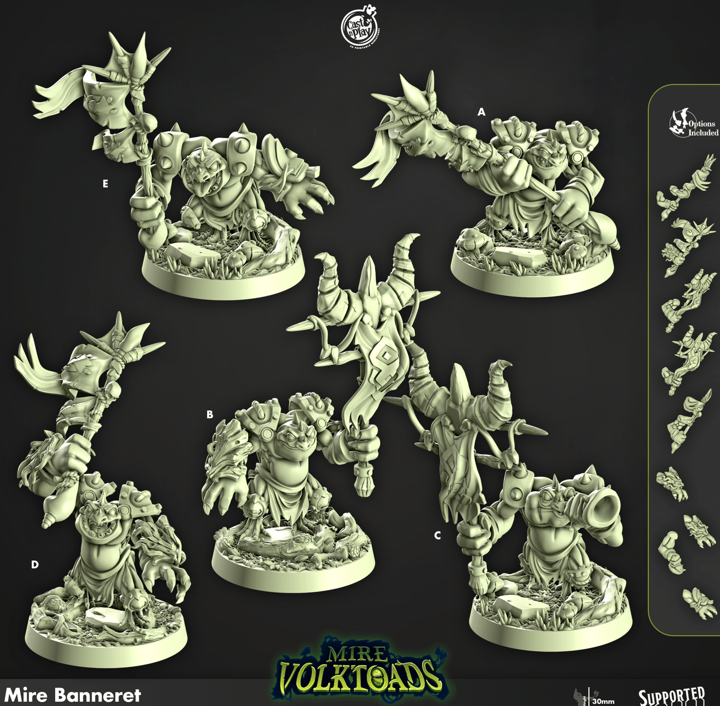 3D Printed Cast n Play Mire Banneret Mire Volktoads Set 28mm 32mm D&D - 3D Printing Boss 