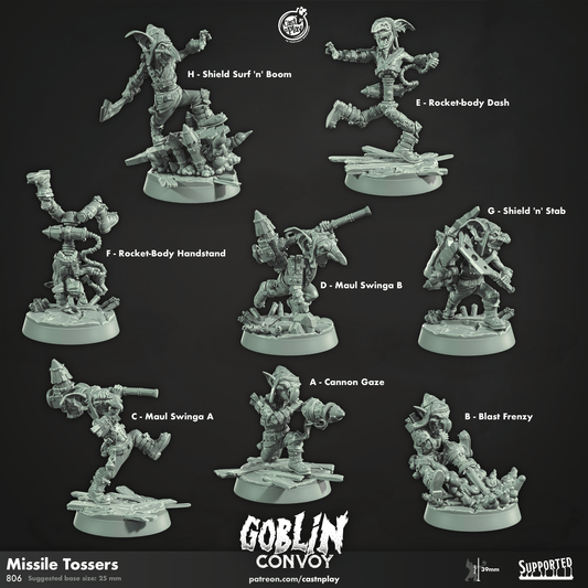 3D Printed Cast n Play Missile Tossers The Goblin Convoy 28mm 32mm D&D - 3D Printing Boss 