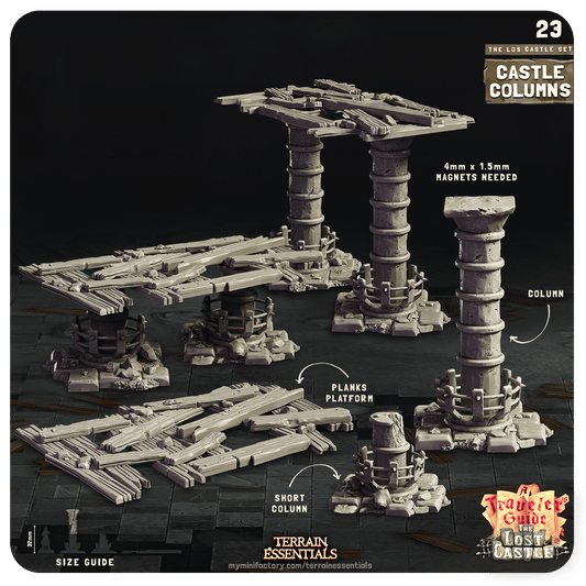 3D Printed Cast n Play Modular Columns The Lost Castle Terrain Set 28mm 32mm D&D - 3D Printing Boss 