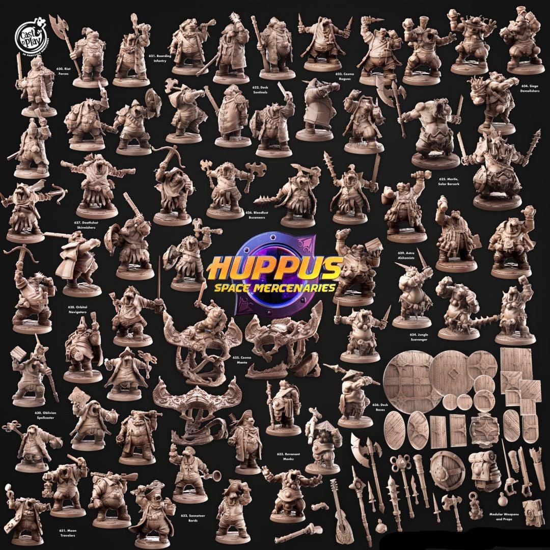 3D Printed Cast n Play Modular Hands Huppus, Space Mercenaries Set 28mm 32mm D&D - 3D Printing Boss 