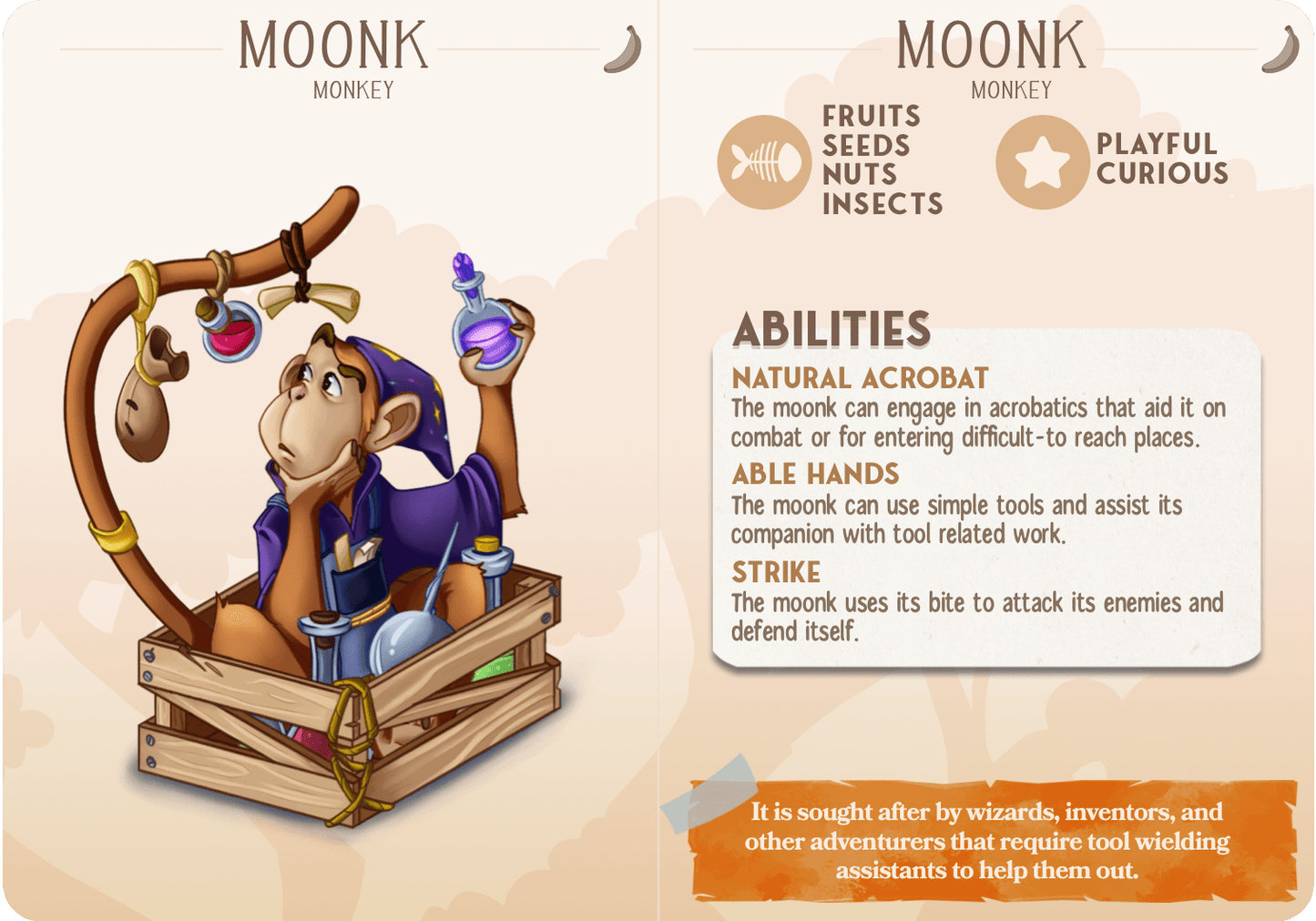 3D Printed Cast n Play Moonk - Monkey Companions 28mm 32mm D&D - 3D Printing Boss 