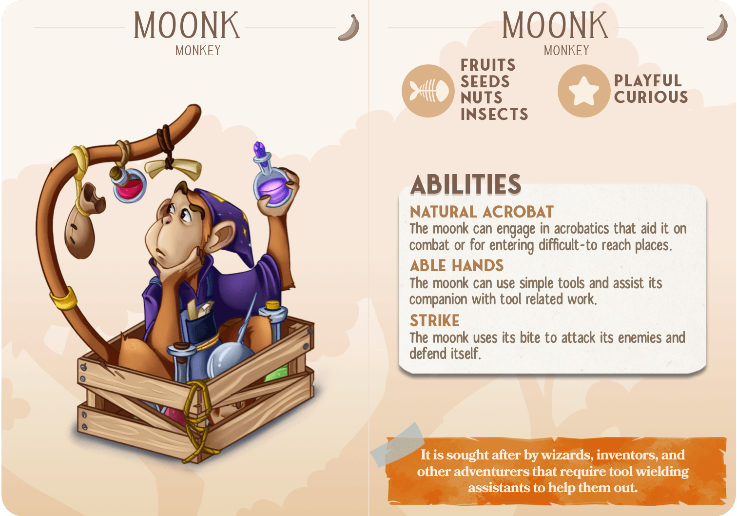 3D Printed Cast n Play Moonk - Monkey Companions 28mm 32mm D&D - 3D Printing Boss 