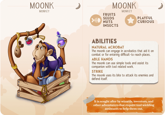 3D Printed Cast n Play Moonk - Monkey Companions 28mm 32mm D&D - 3D Printing Boss 