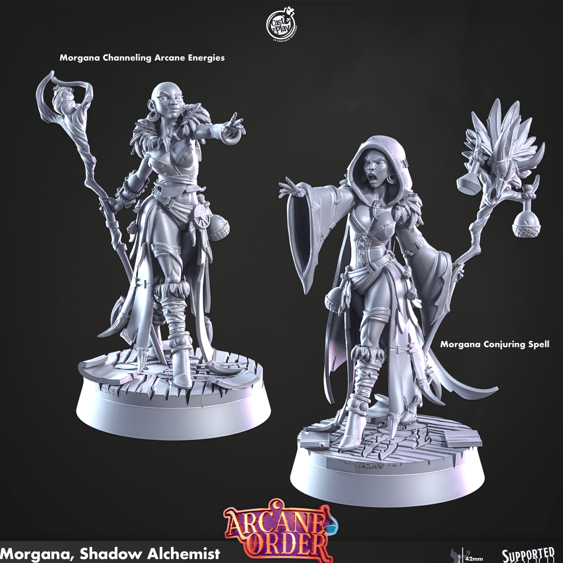 3D Printed Cast n Play Morgana Shadow Alchemist 28mm 32mm D&D - 3D Printing Boss 