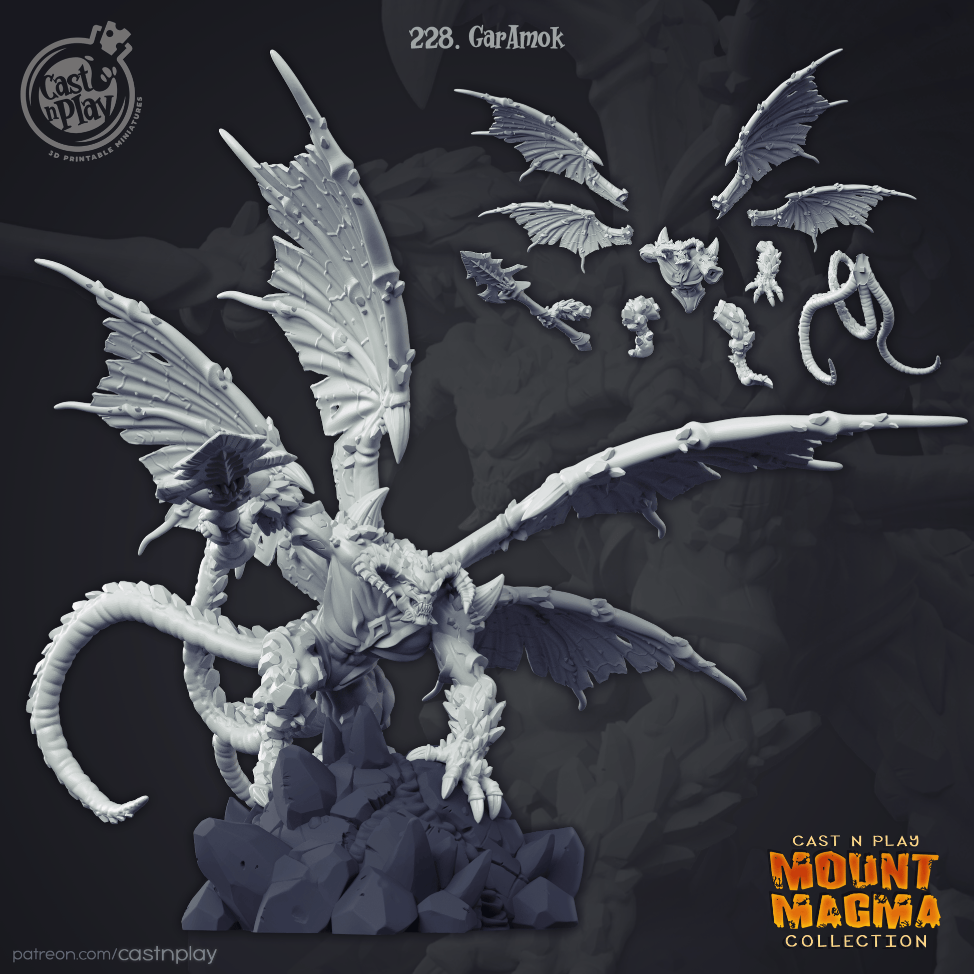 3D Printed Cast n Play Mount Magma Collection - GarAmok  28mm 32mm D&D - 3D Printing Boss 