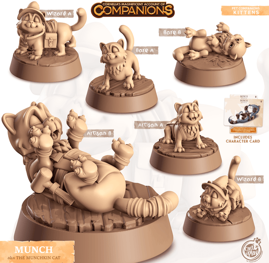 3D Printed Cast n Play Munch - Munchkin Cat Companions 28mm 32mm D&D - 3D Printing Boss 