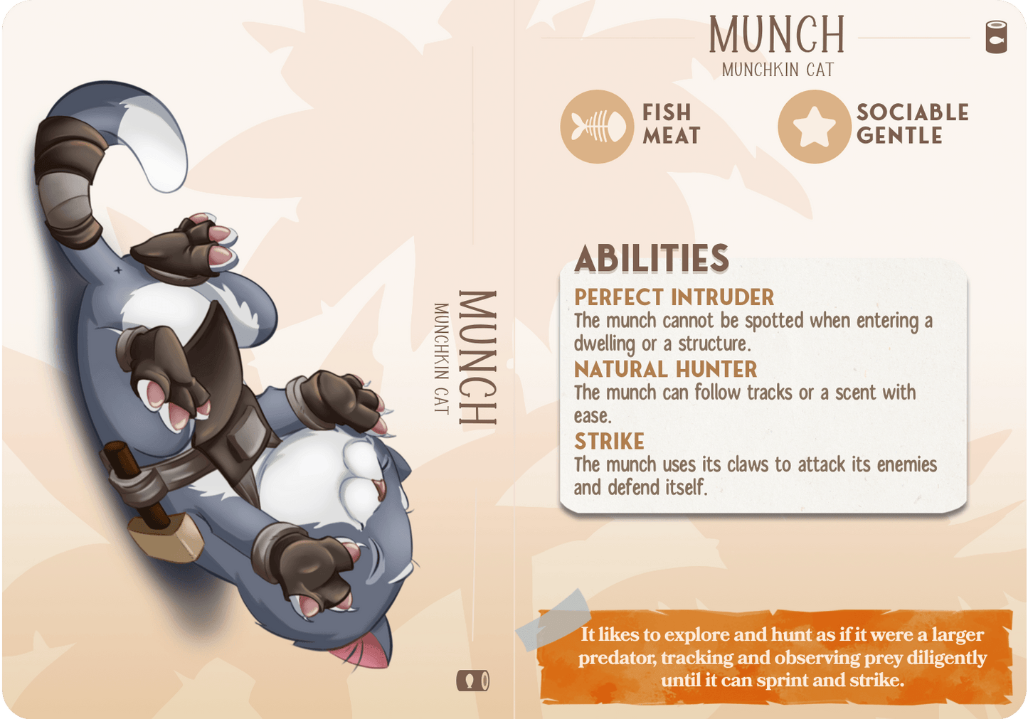 3D Printed Cast n Play Munch - Munchkin Cat Companions 28mm 32mm D&D - 3D Printing Boss 