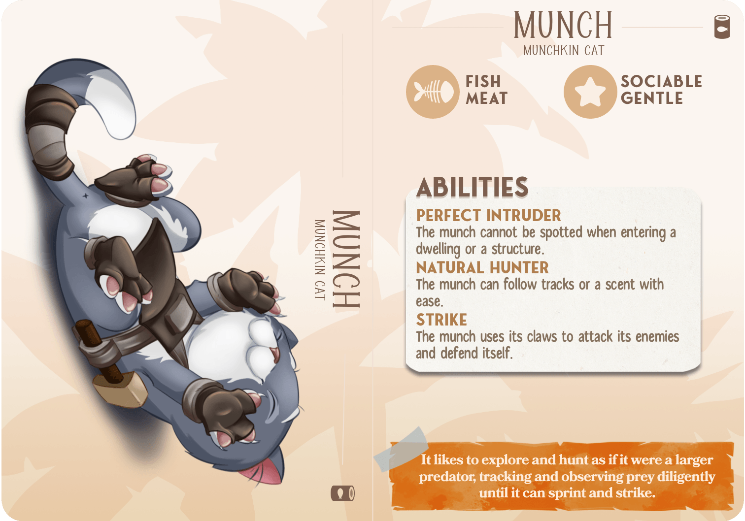 3D Printed Cast n Play Munch - Munchkin Cat Companions 28mm 32mm D&D - 3D Printing Boss 