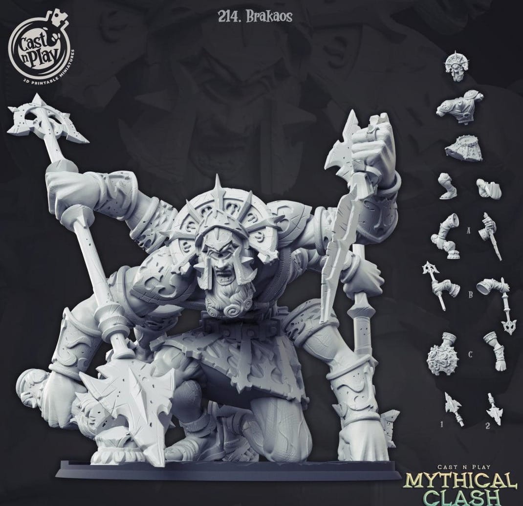3D Printed Cast n Play Mythical Clash Collection - Brakaos  28mm 32mm D&D - 3D Printing Boss 