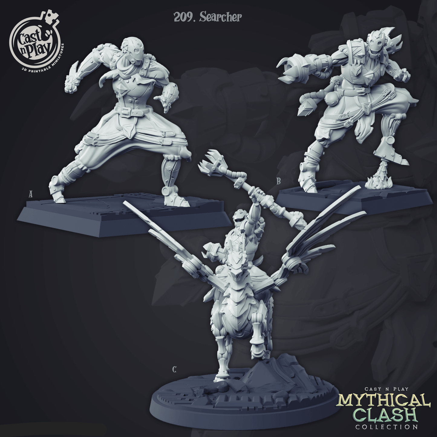 3D Printed Cast n Play Mythical Clash Collection - Searcher 28mm 32mm D&D - 3D Printing Boss 