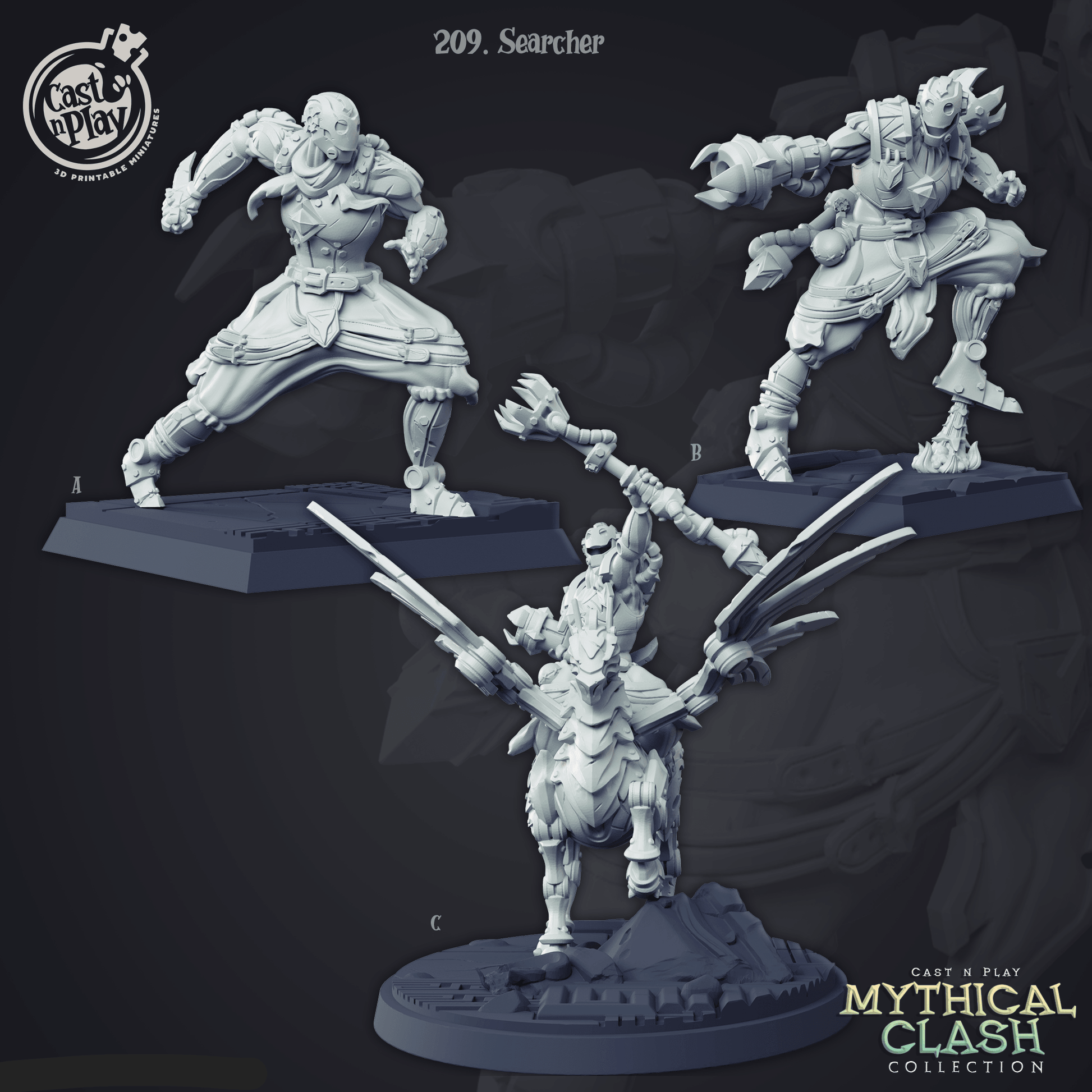3D Printed Cast n Play Mythical Clash Collection - Searcher 28mm 32mm D&D - 3D Printing Boss 