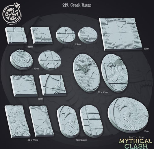 3D Printed Cast n Play Mythical Clash - Greek Bases Set 28mm 32mm D&D - 3D Printing Boss 
