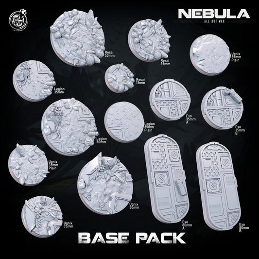 3D Printed Cast n Play Nebula Bases Pack Nebula All Out War 28mm 32mm D&D - 3D Printing Boss 