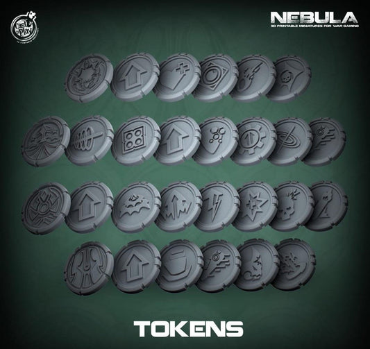 3D Printed Cast n Play Nebula Faction Tokens Nebula All Out War 28mm 32mm D&D - 3D Printing Boss 