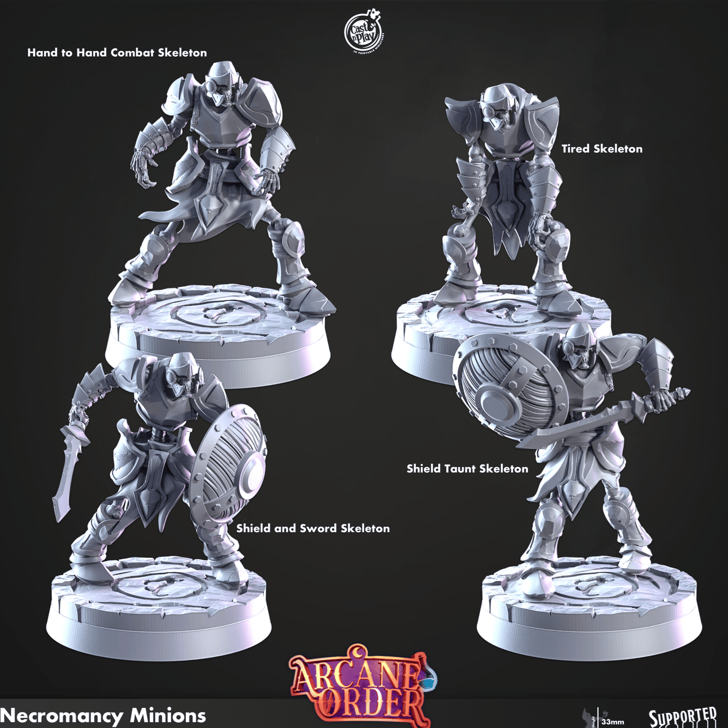 3D Printed Cast n Play Necromancy Minions 28mm 32mm D&D - 3D Printing Boss 