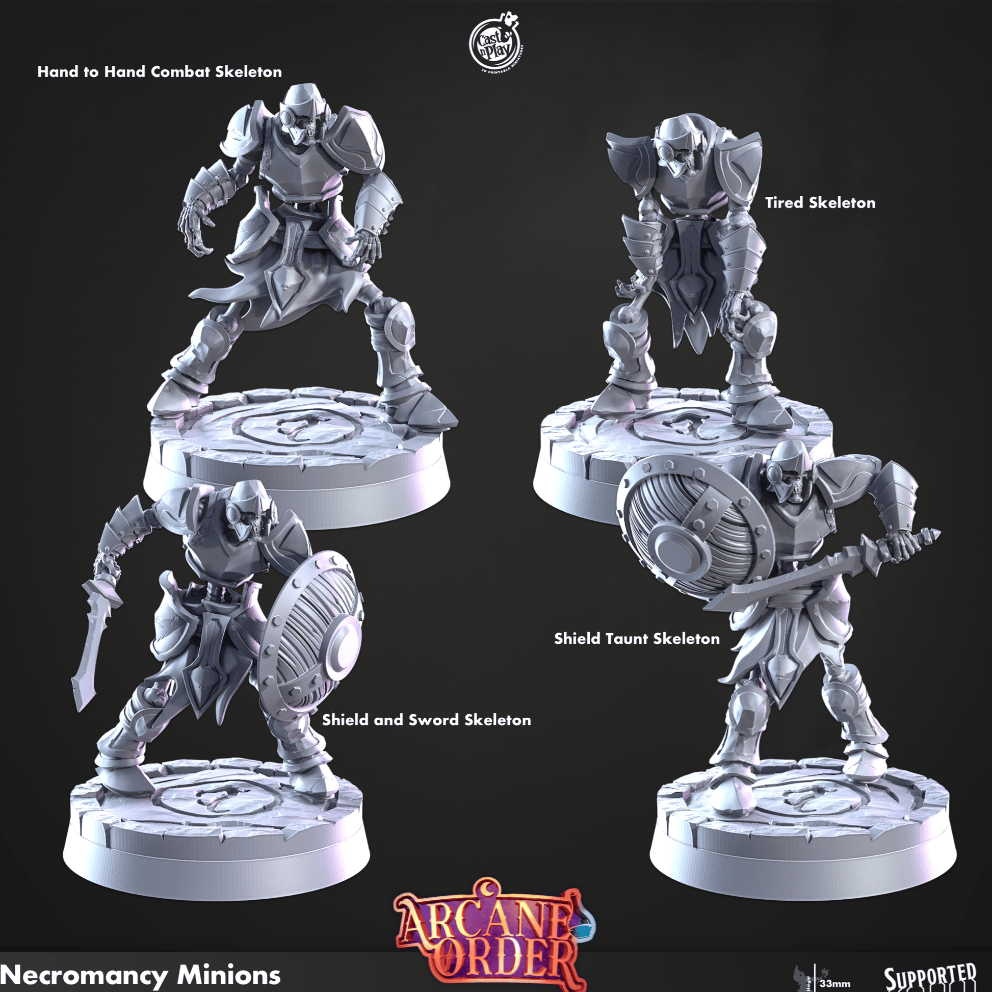 3D Printed Cast n Play Necromancy Minions 28mm 32mm D&D - 3D Printing Boss 