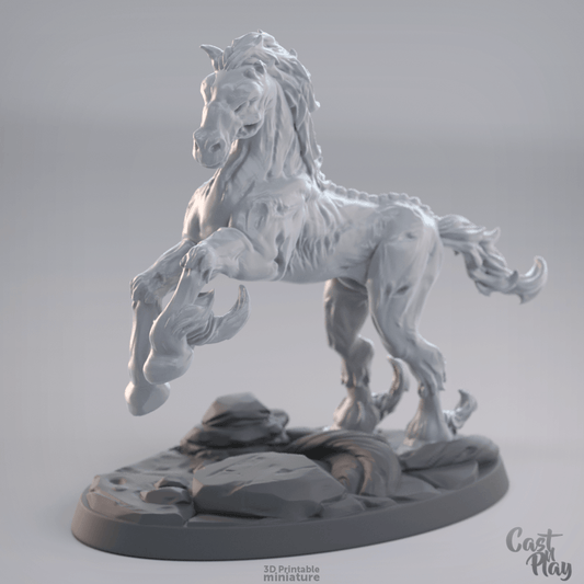 3D Printed Cast n Play - Nightmare Horse 28mm 32mm D&D - 3D Printing Boss 