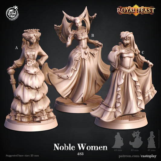 3D Printed Cast n Play Noble Women Royal Feast Death Tiles 28mm 32mm D&D - 3D Printing Boss 