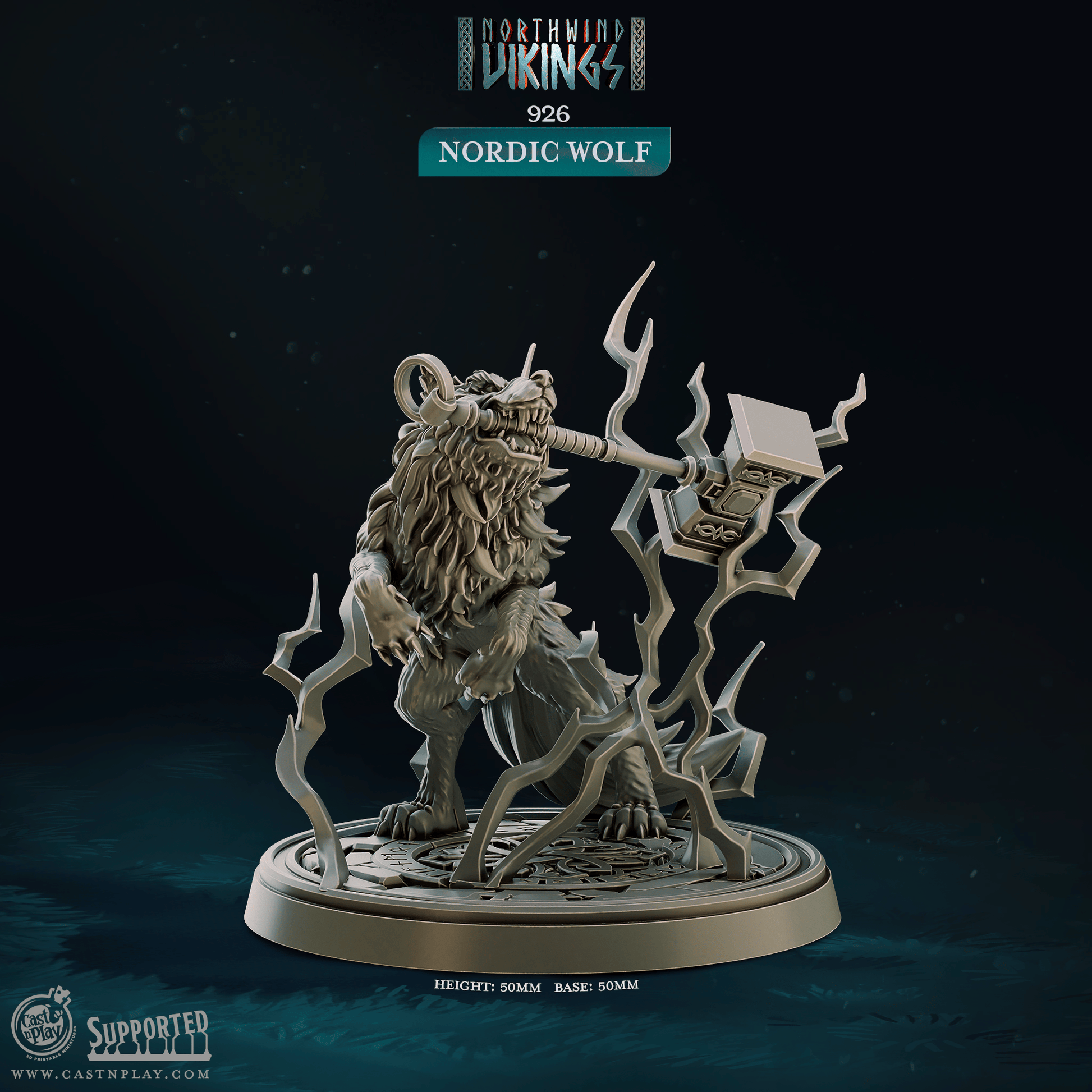 3D Printed Cast n Play Nordic Wolf Northwind Vikings 28mm 32mm D&D - 3D Printing Boss 