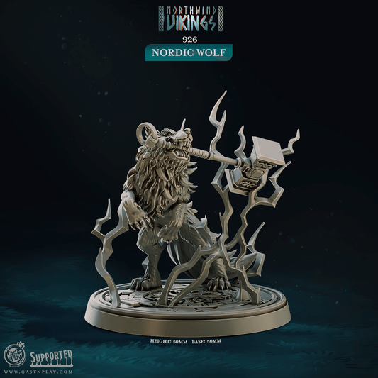 3D Printed Cast n Play Nordic Wolf Northwind Vikings 28mm 32mm D&D - 3D Printing Boss 