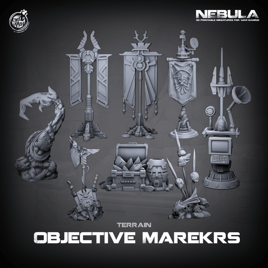 3D Printed Cast n Play Objective Markers Nebula Origins 28mm 32mm D&D - 3D Printing Boss 