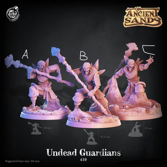3D Printed Cast n Play On Ancient Sands - Undead Guardians 28mm 32mm D&D - 3D Printing Boss 