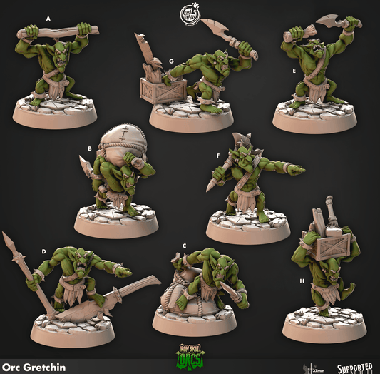 3D Printed Cast n Play Orc Gretchins Iron Skull Orcs 28mm 32mm D&D - 3D Printing Boss 