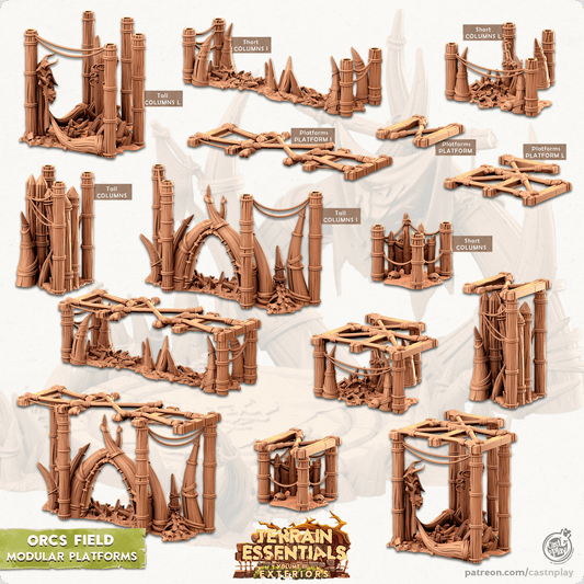3D Printed Cast n Play Orcs Field Set Modular Platforms 28mm 32mm D&D - 3D Printing Boss 