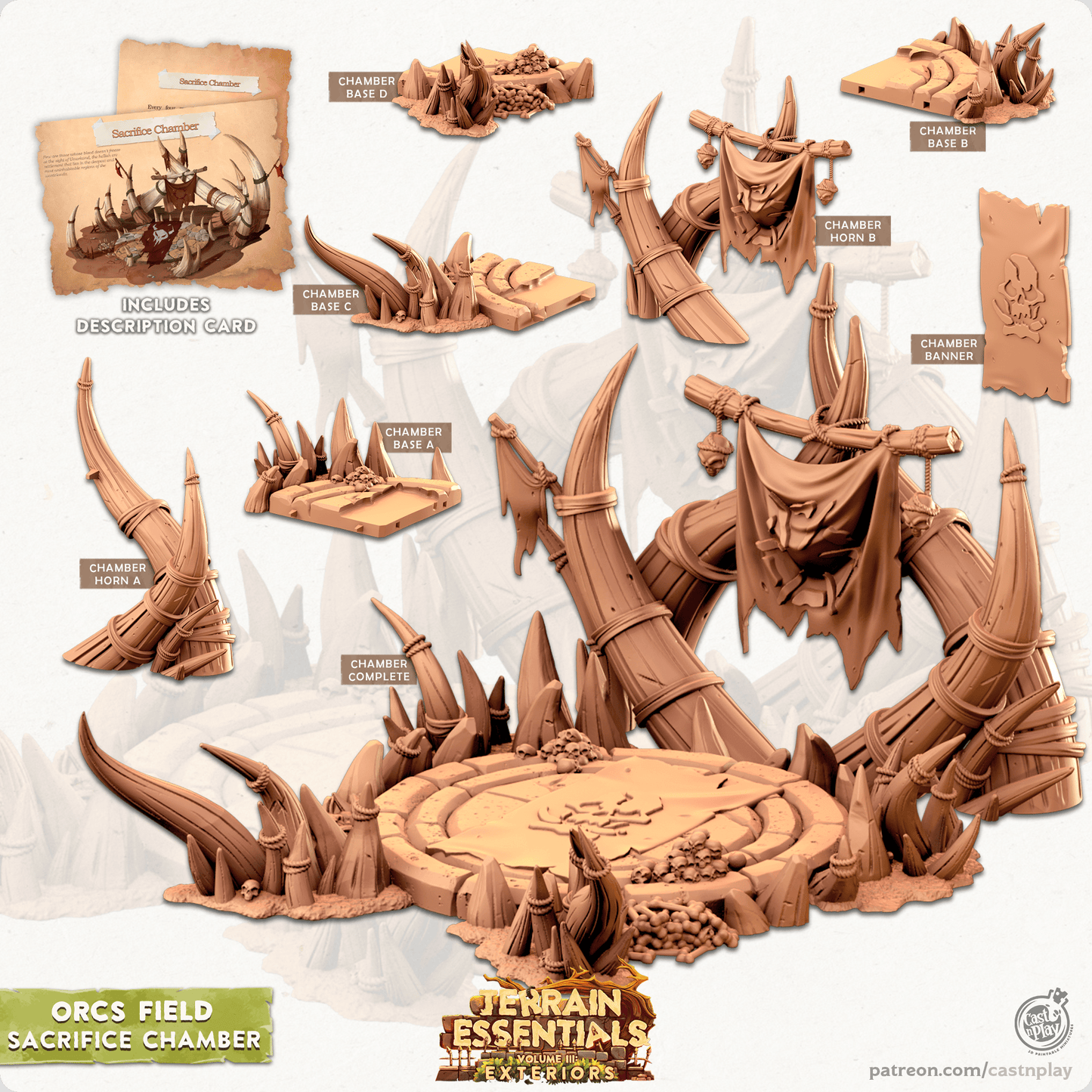 3D Printed Cast n Play Orcs Field Set Sacrifice Chamber 28mm 32mm D&D - 3D Printing Boss 