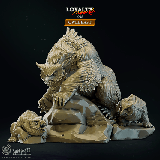 3D Printed Cast n Play Owlbear 28mm 32mm D&D - 3D Printing Boss 