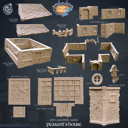 3D Printed Cast n Play Peasant's House Kingdom Of Thamarya 28mm 32mm D&D - 3D Printing Boss 