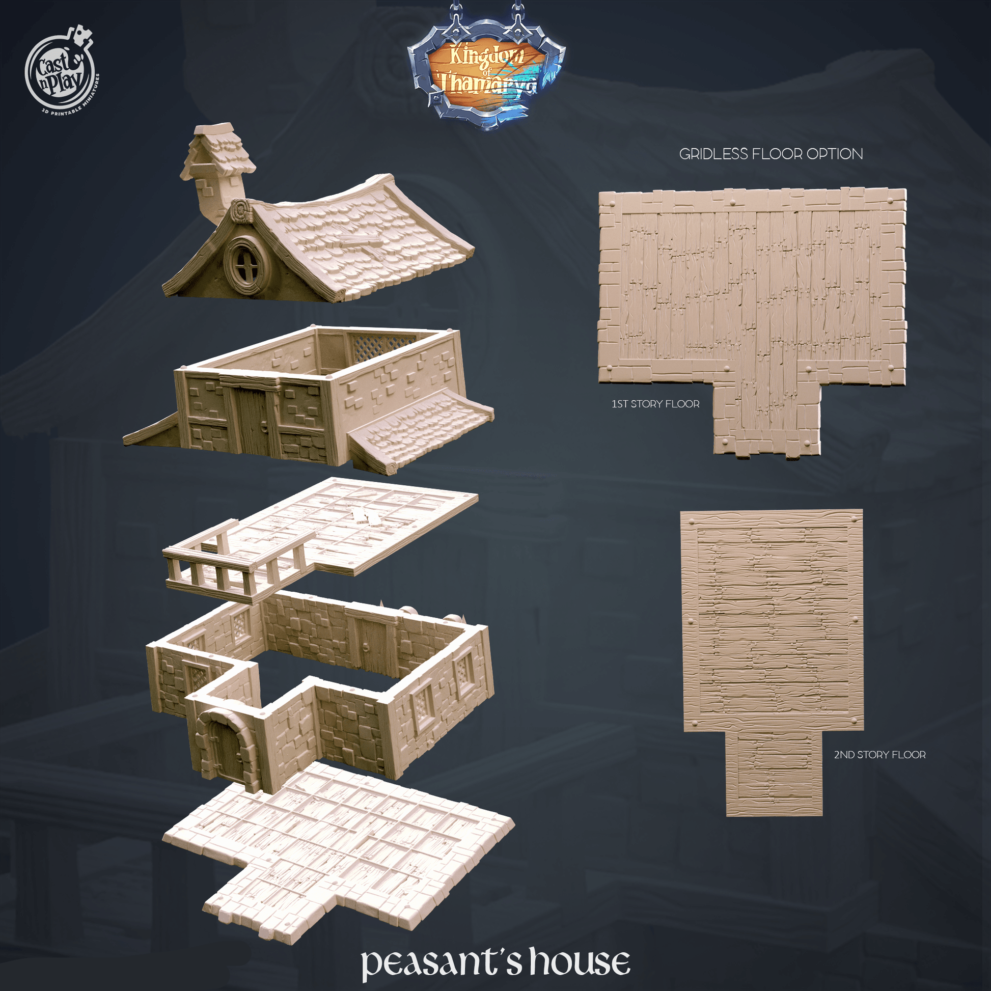 3D Printed Cast n Play Peasant's House Kingdom Of Thamarya 28mm 32mm D&D - 3D Printing Boss 