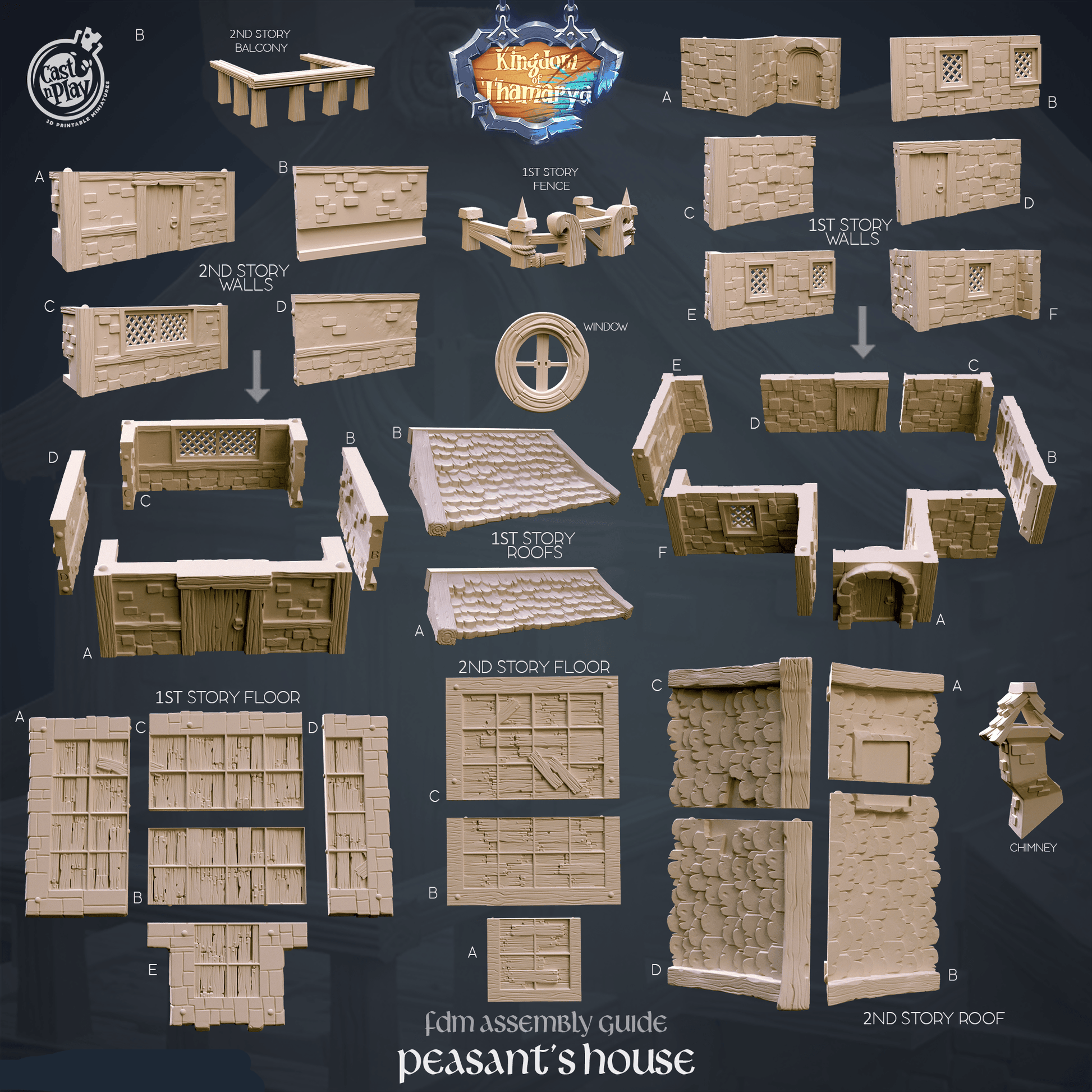 3D Printed Cast n Play Peasant's House Kingdom Of Thamarya 28mm 32mm D&D - 3D Printing Boss 