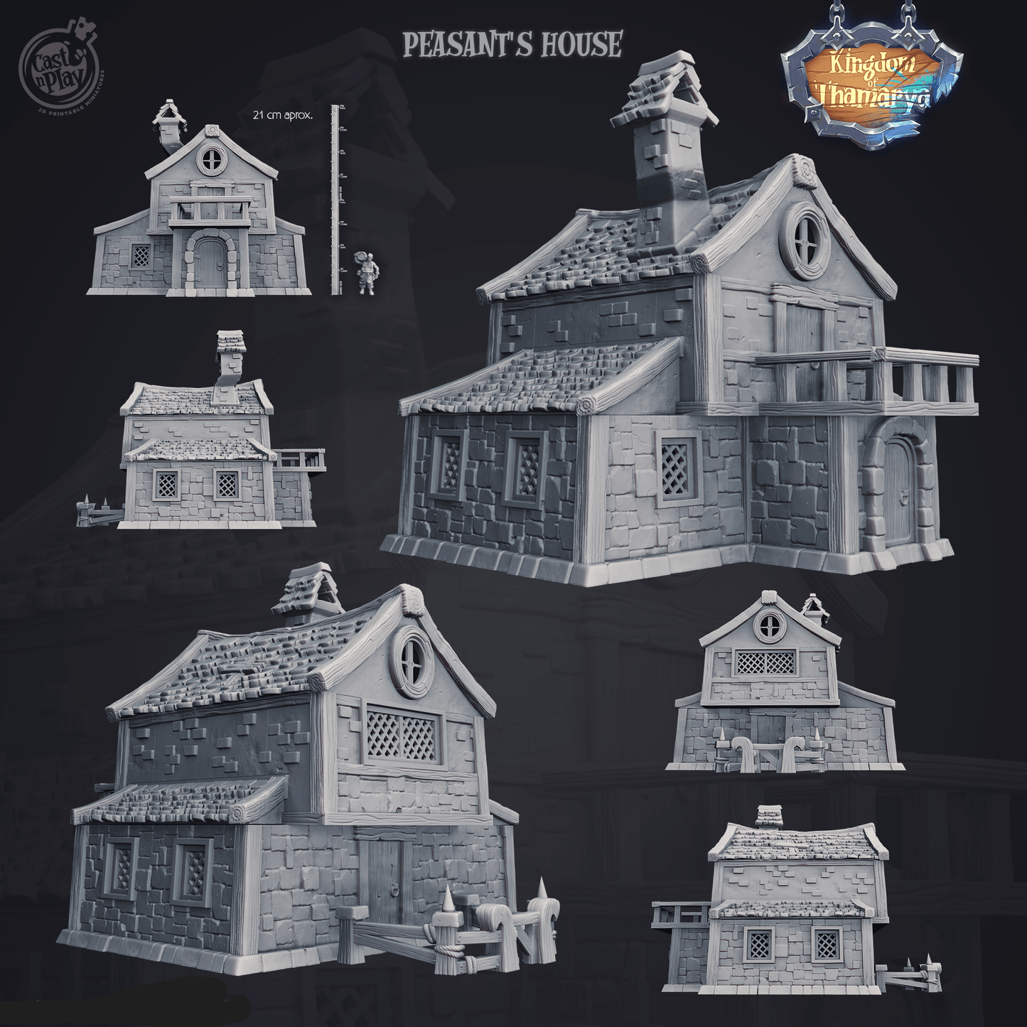 3D Printed Cast n Play Peasant's House Kingdom Of Thamarya 28mm 32mm D&D - 3D Printing Boss 
