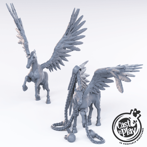3D Printed Cast n Play - Pegasus 28mm 32mm D&D - 3D Printing Boss 