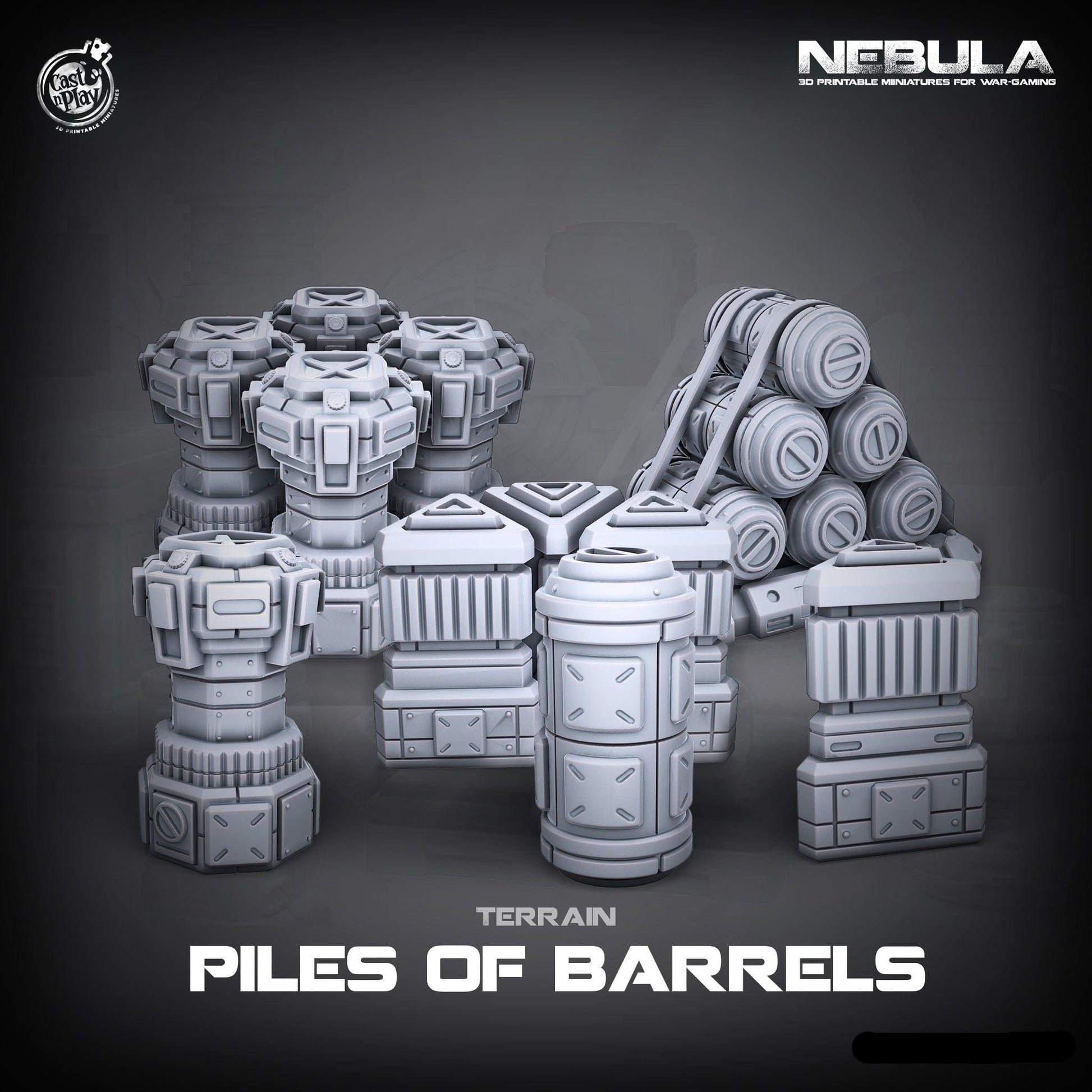 3D Printed Cast n Play Piles of Barrels Nebula Origins 28mm 32mm D&D - 3D Printing Boss 