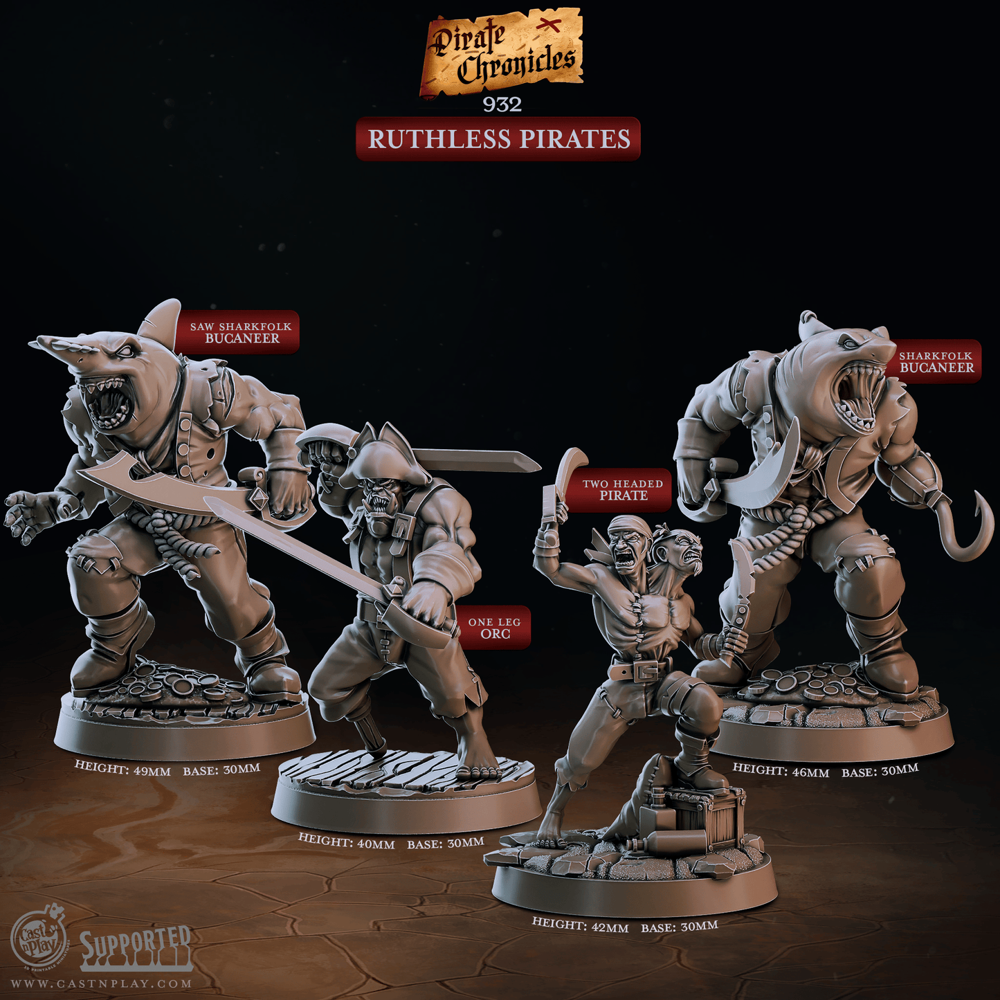 3D Printed Cast n Play Pirate Chronicles Collection 28mm 32mm D&D - 3D Printing Boss 