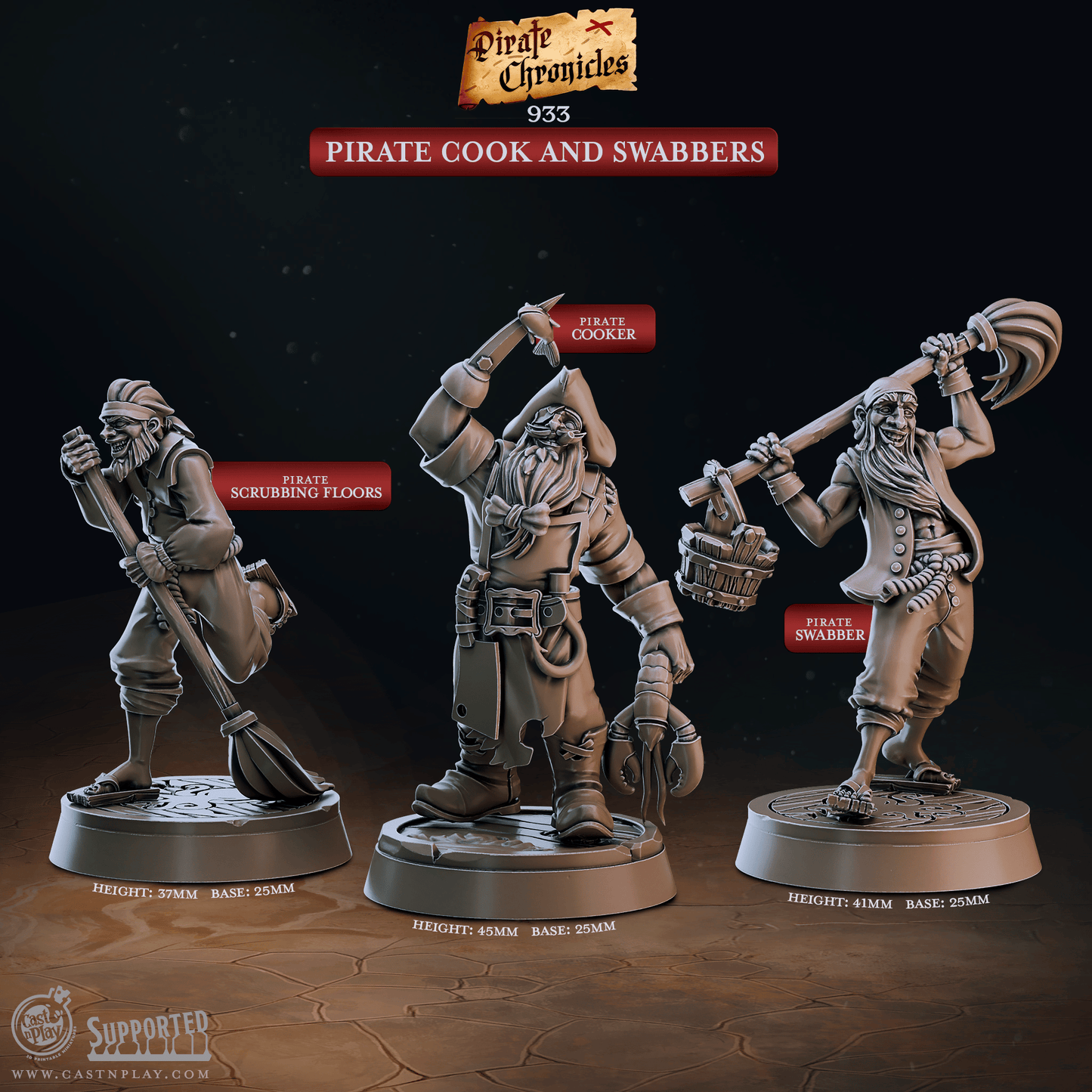 3D Printed Cast n Play Pirate Chronicles Collection 28mm 32mm D&D - 3D Printing Boss 