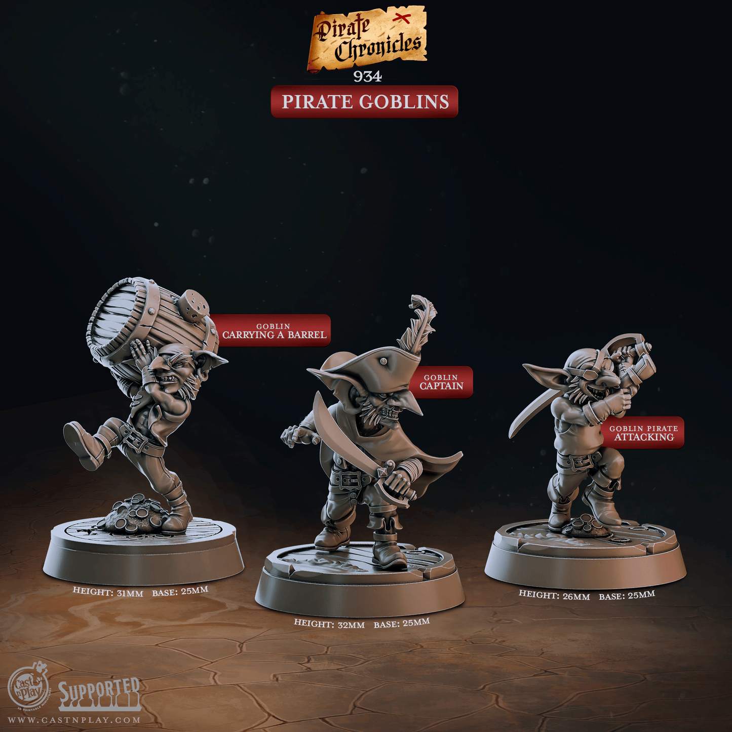 3D Printed Cast n Play Pirate Chronicles Collection 28mm 32mm D&D - 3D Printing Boss 