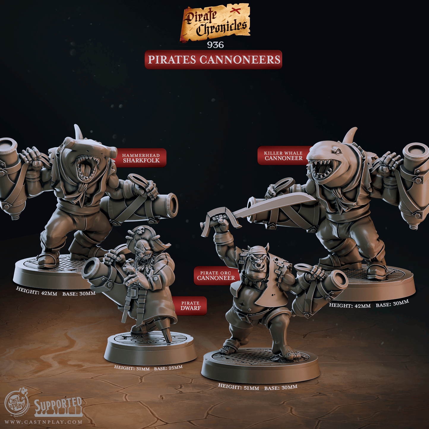 3D Printed Cast n Play Pirate Chronicles Collection 28mm 32mm D&D - 3D Printing Boss 