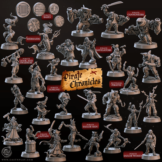 3D Printed Cast n Play Pirate Chronicles Collection 28mm 32mm D&D - 3D Printing Boss 